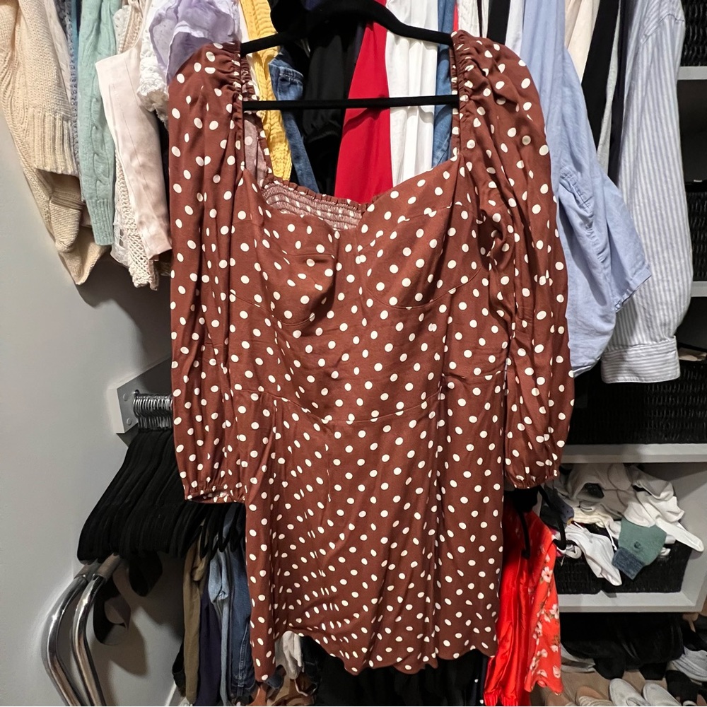 Reformation Brown Polka Dot Women's Dress